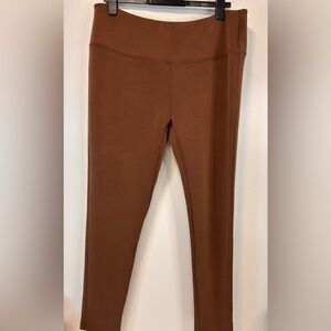 SlimSation by Multiples Brown High-Waisted Pull on Soft Ankle Pants Women’s XL